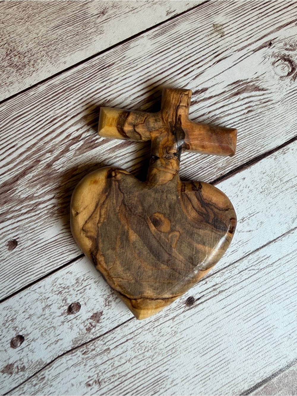 Handcrafted Olive Wood Sacred Heart